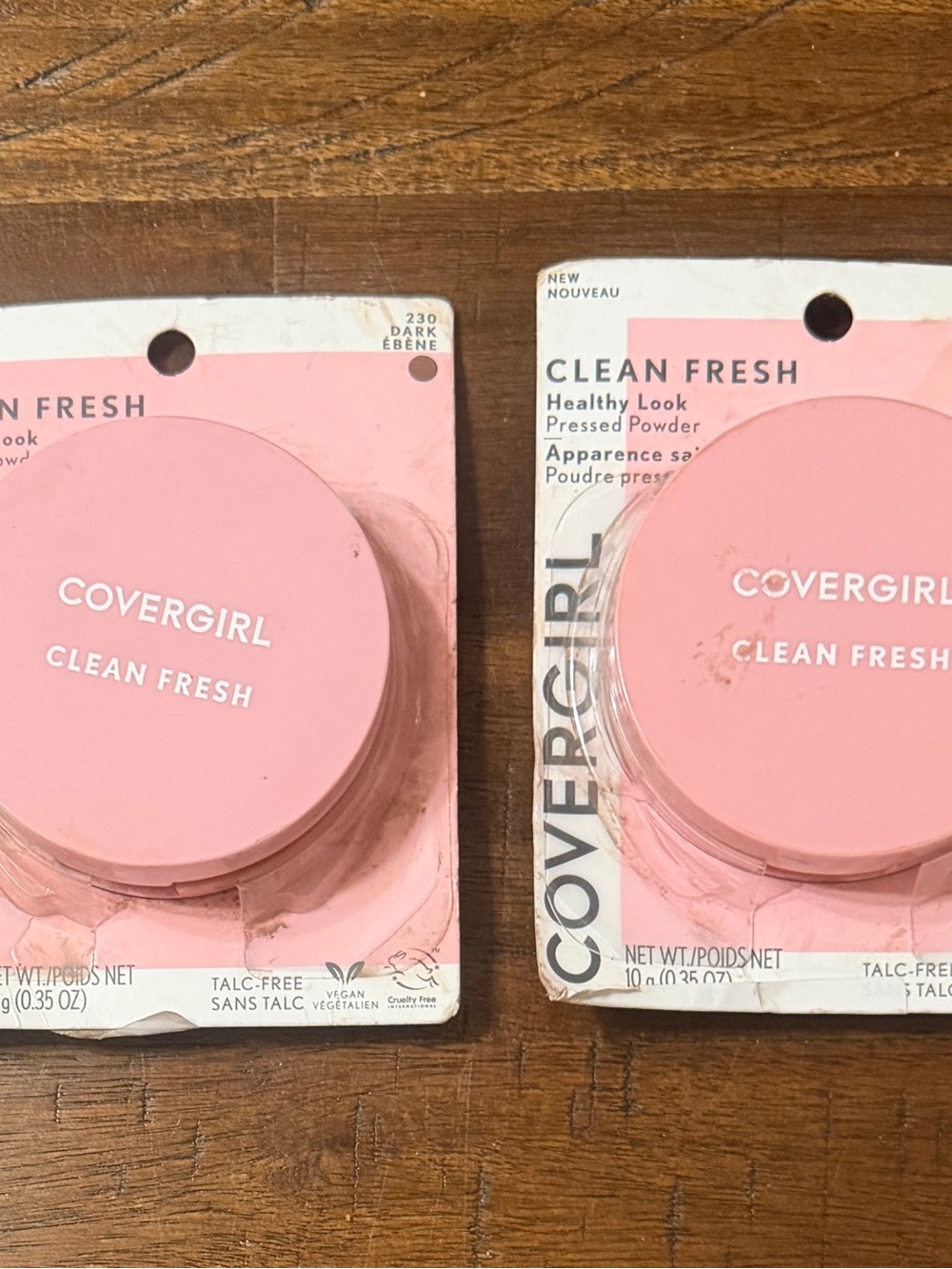 NEW Lot of 2 Covergirl Clean Fresh Healthy Look Pressed Powder 230 Dark Ebene